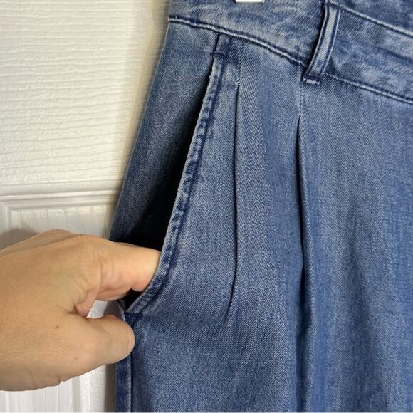 MICHAEL Michael Kors Chambray Wide Leg Pants new size 2 Flowy for Summer - Picture 8 of 16